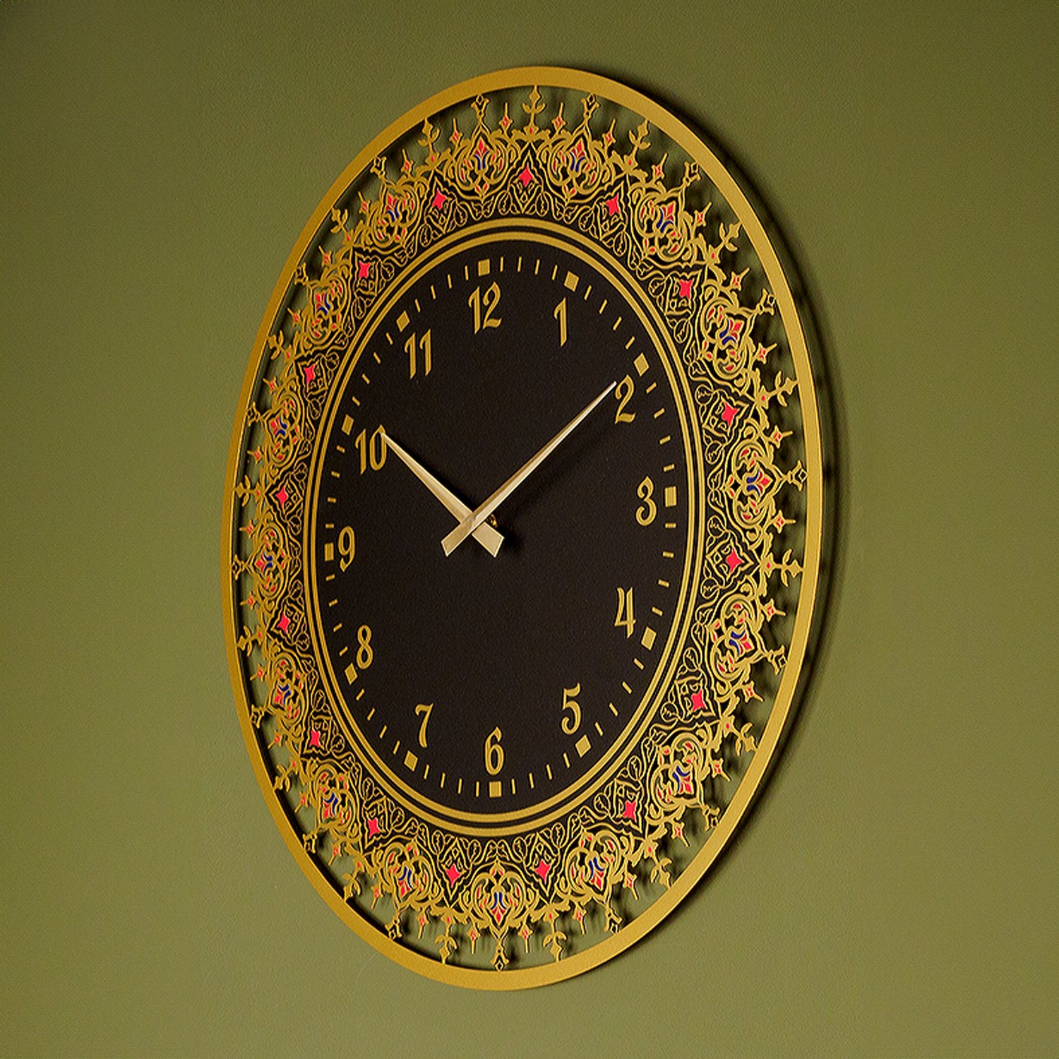 Luxurious Islamic Wall Clock - Ornate Golden Design