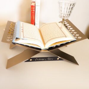 Elegant Foldable Metal Quran Stand (Rehal) - Laser Cut Design
